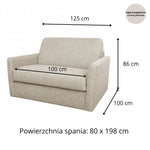 RADIUS armchair with daily sleeping function, Italian frame with 80 cm mattress