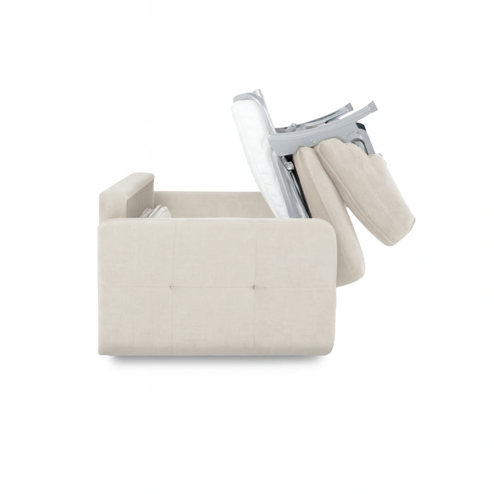 Fotel EMA z funkcją spania codziennego stelaż włoski z materacem 90 cm