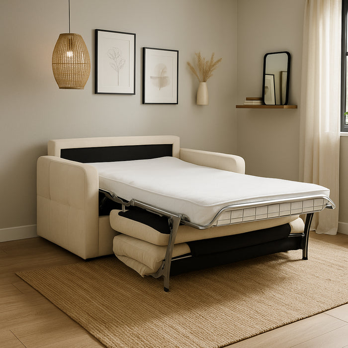 Fotel EMA z funkcją spania codziennego stelaż włoski z materacem 90 cm