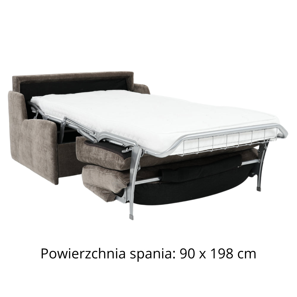 KIRA armchair without sides with daily sleeping function, Italian frame with a 90 cm mattress