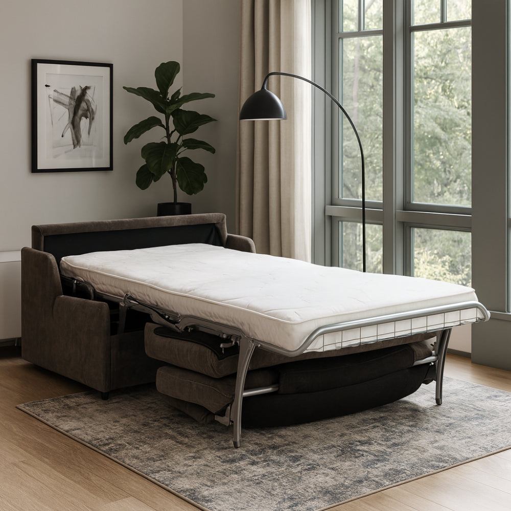 Fotel KIRA bez boków z funkcją spania codziennego stelaż włoski z materacem 90 cm