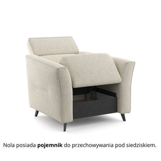 Fotel NOLA wypoczynkowy ze skrzynią pod siedziskiem