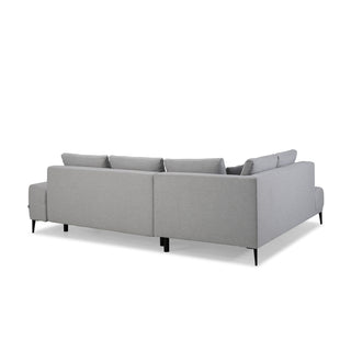 Narożnik GOLF rozkładany z pojemnikiem, dekoracyjnymi poduszkami na wysokich nóżkach