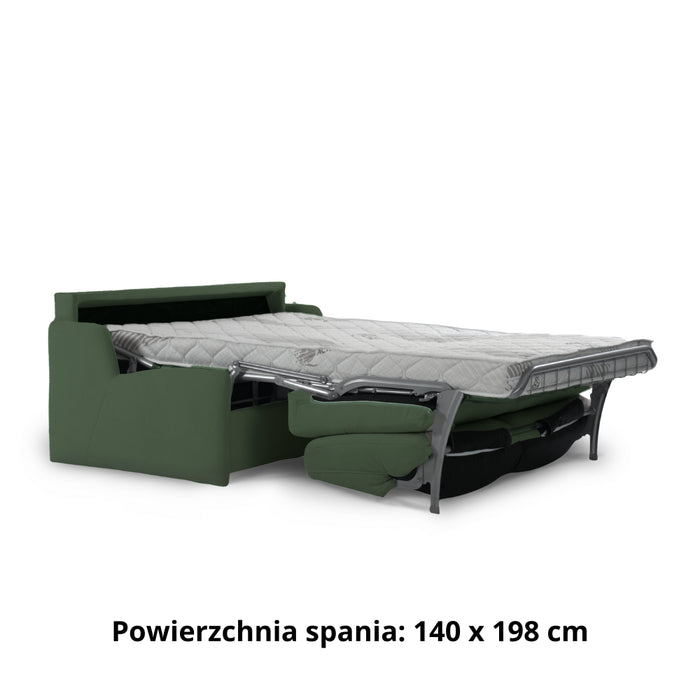 Sofa KIRA bez boków z funkcją spania codziennego stelaż włoski z materacem 140 cm