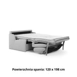 Sofa KIRA bez boków z funkcją spania codziennego stelaż włoski z materacem 120 cm