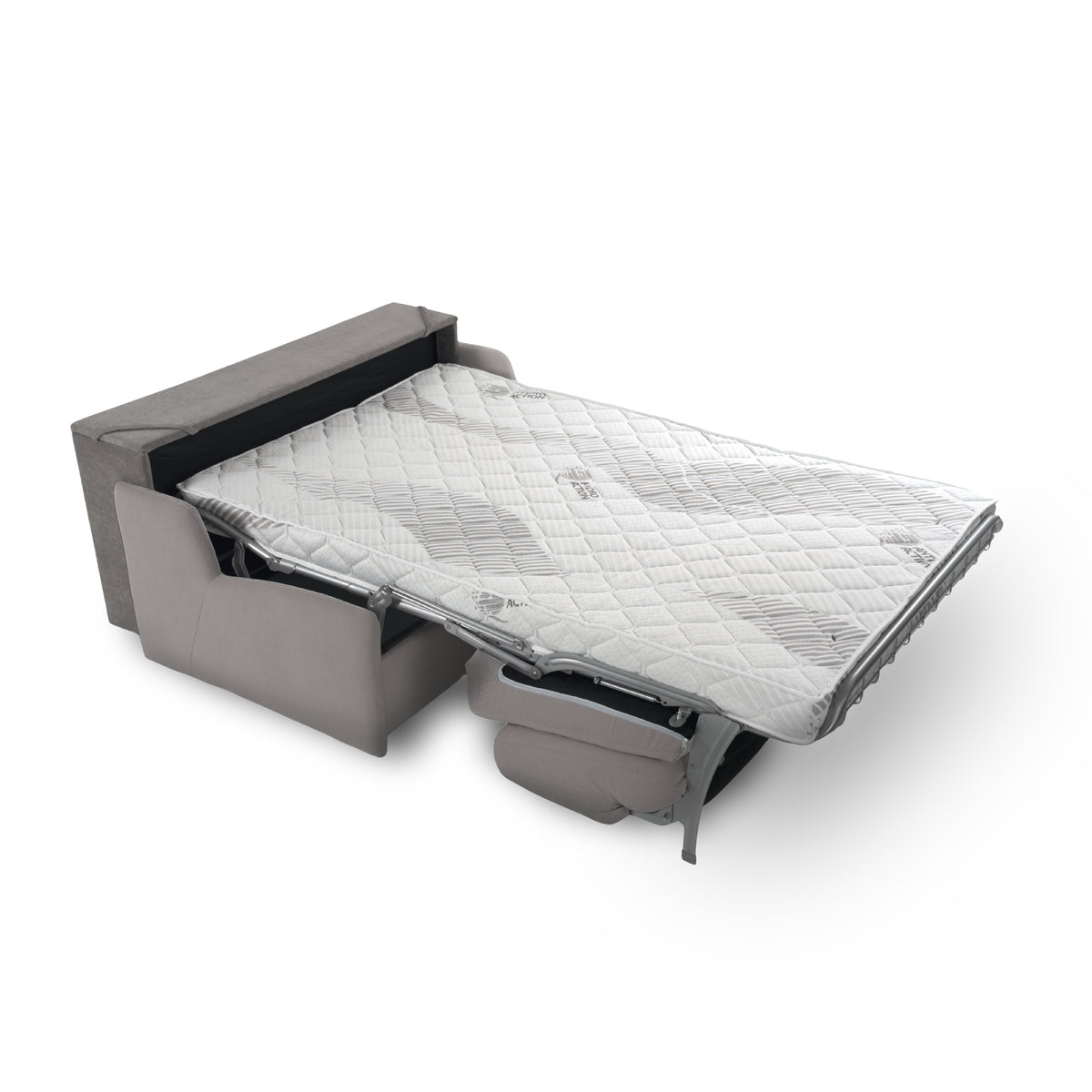 Sofa KIRA bez boków z funkcją spania codziennego stelaż włoski z materacem 120 cm i pojemnikiem