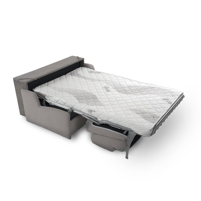 Sofa KIRA bez boków z funkcją spania codziennego stelaż włoski z materacem 120 cm i pojemnikiem