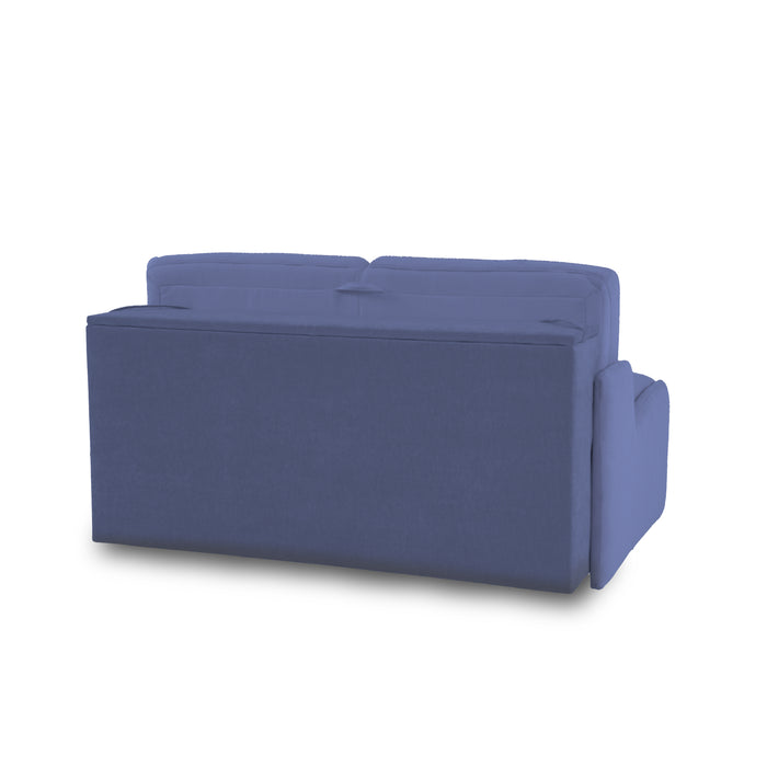 Sofa KIRA bez boków z funkcją spania codziennego stelaż włoski z materacem 140 cm i pojemnikiem