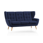 Sofa LAHTI 3-osobowa pikowana na drewnianych nóżkach