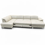 DUE U-shaped extendable corner sofa with adjustable headrests and two containers