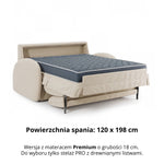 BELLA 2-seater sofa with sleeping function, Italian frame, with a 120 cm mattress