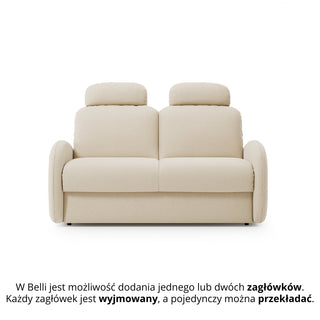 Sofa BELLA 2 osobowa z funkcją spania stelaż włoski z materacem 120 cm