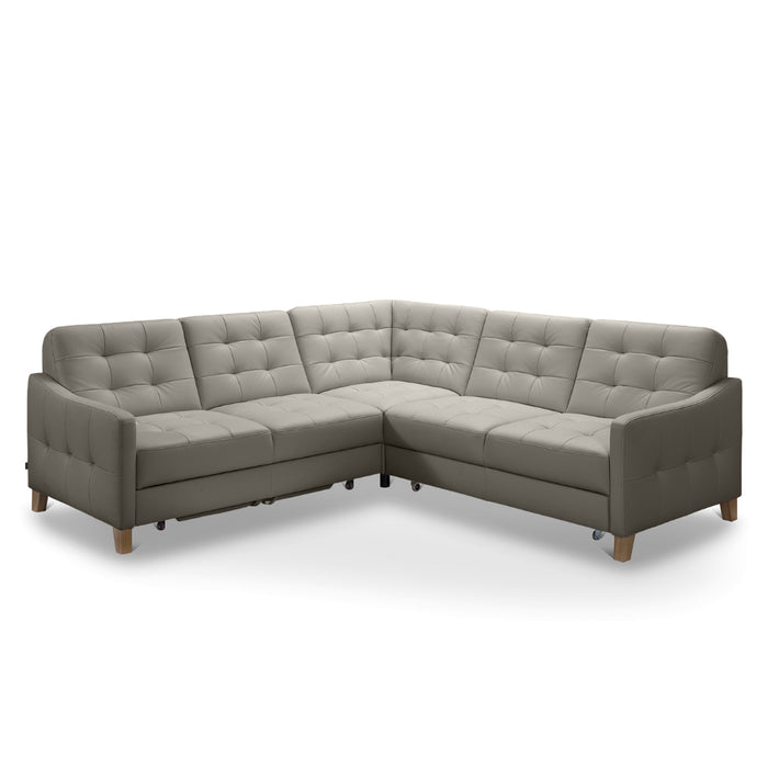 Narożnik MOMO rozkładany z pojemnikiem L-kształtny skórzany