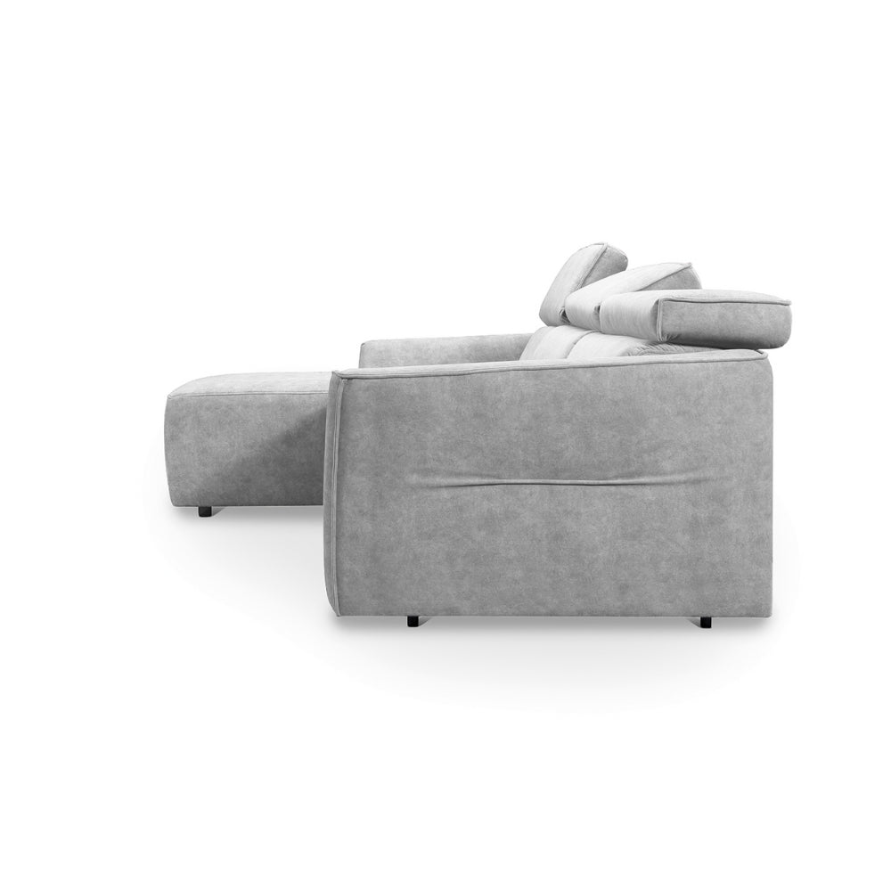 Narożnik NOLA z funkcją spania codziennego stelaż włoski z materacem 120 cm i pojemnikiem na pościel