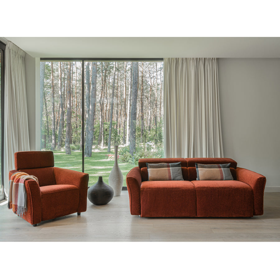 Sofa NOLA 2,5 osobowa z funkcją spania codziennego stelaż włoski z materacem 140 cm