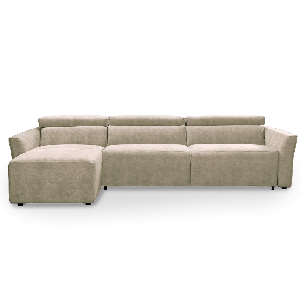 Narożnik NOLA z funkcją spania codziennego stelaż włoski z materacem 160 cm i pojemnikiem na pościel