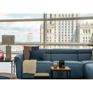 Narożnik NOLA z funkcją spania codziennego stelaż włoski z materacem 120 cm i pojemnikiem na pościel