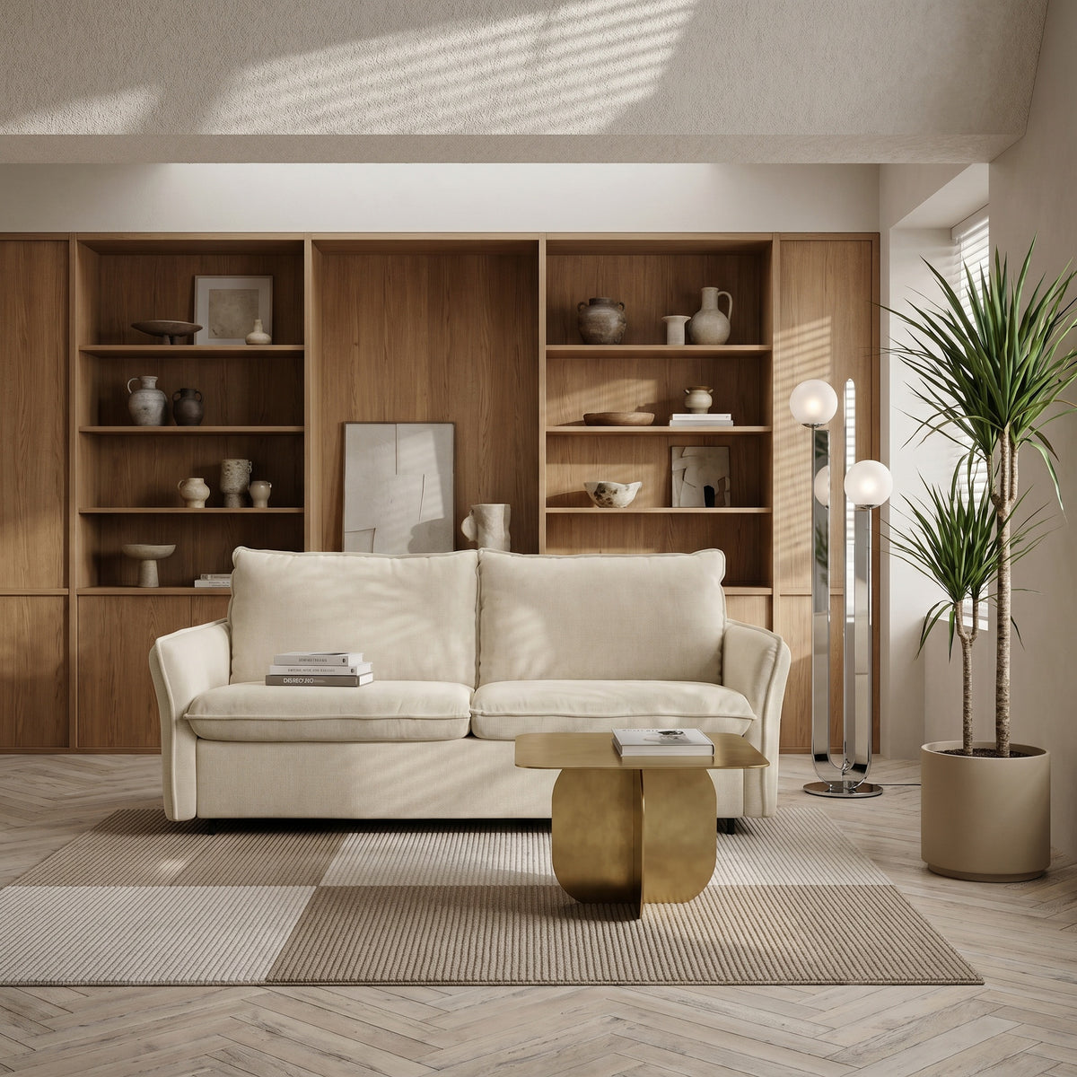 Sofa NUNO 2,5 osobowa z funkcją spania codziennego stelaż włoski z materacem 140 cm