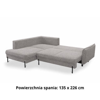 Narożnik BJORK rozkładany z pojemnikiem na metalowych nóżkach
