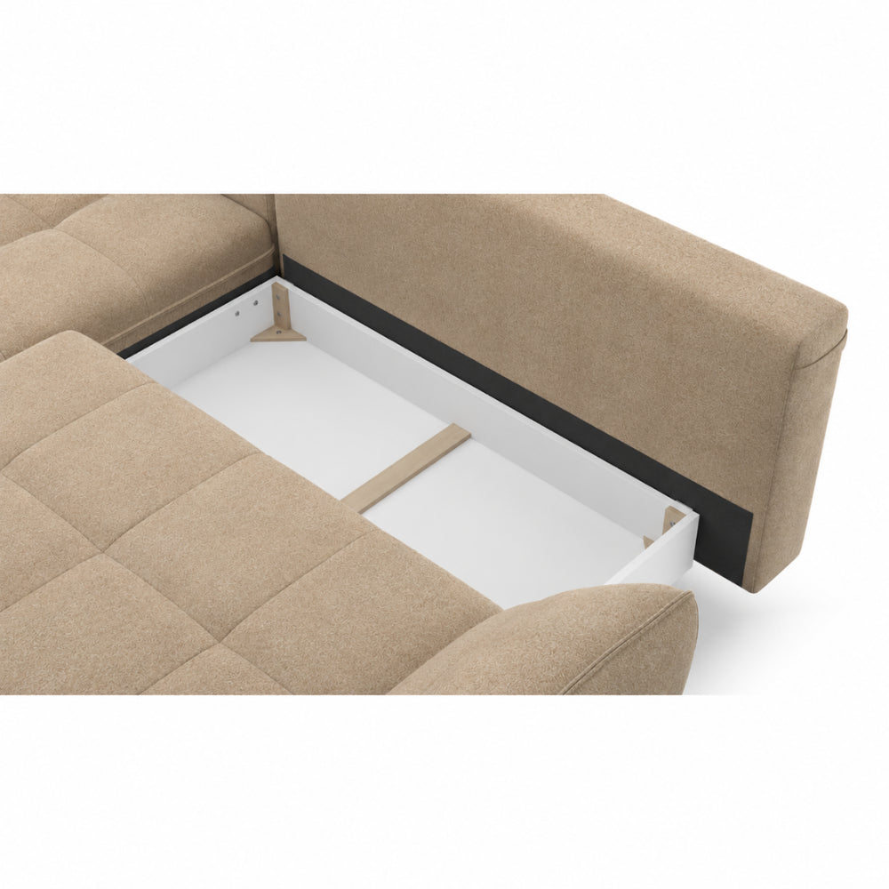 LUSH round corner sofa with sleeping function and large bedding container