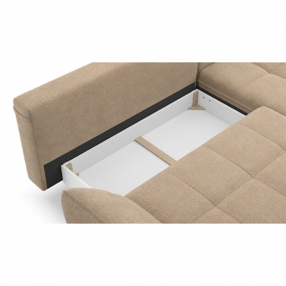 LUSH round corner sofa with sleeping function and large bedding container
