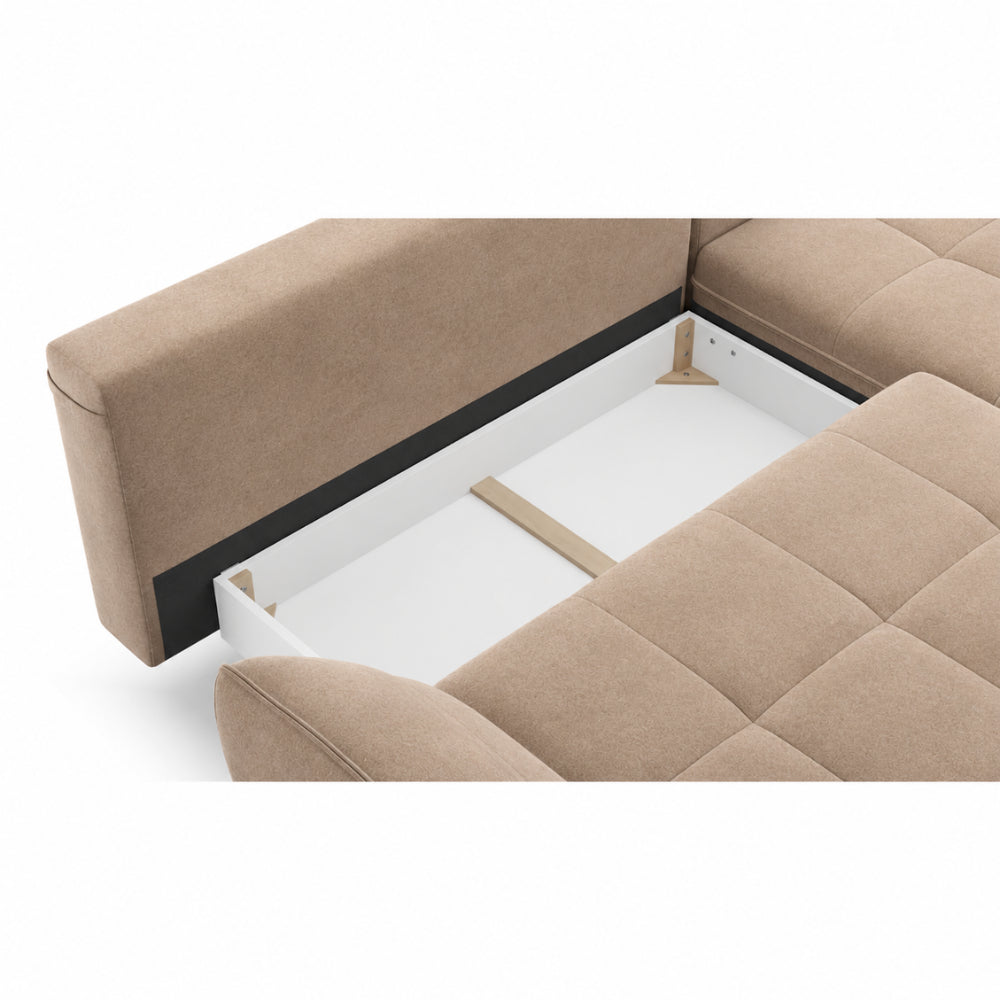 LUSH round corner sofa with sleeping function and large bedding container