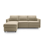 Narożnik EMA z funkcją spania codziennego stelaż włoski z materacem 120 cm i pojemnikiem na pościel