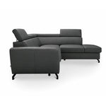 DUE corner sofa with sleeping function, storage space and movable headrests