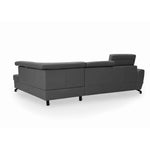 DUE corner sofa with sleeping function, storage space and movable headrests