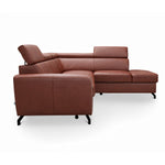 DUE corner sofa with sleeping function, storage space and movable headrests