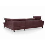 Narożnik skórzany DUE z funkcją spania i pojemnikiem oraz ruchomymi zagłówkami