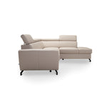 DUE corner sofa with sleeping function, storage space and movable headrests