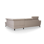 DUE corner sofa with sleeping function, storage space and movable headrests