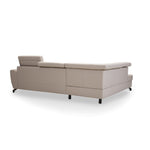 DUE corner sofa with sleeping function, storage space and movable headrests