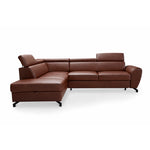 DUE corner sofa with sleeping function, storage space and movable headrests