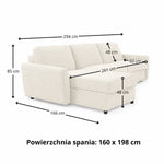 DOLLY corner sofa with daily sleeping function, Italian frame, 160 cm mattress and bedding container, right side