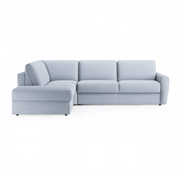 Narożnik DOLLY z otomaną funkcja spania codziennego stelaż włoski z materacem 160 cm i pojemnikiem na pościel