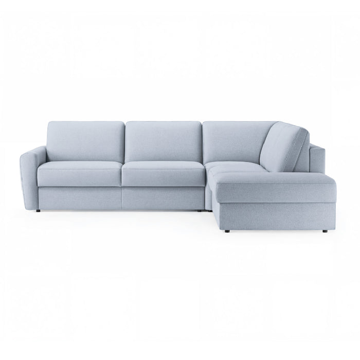 Narożnik DOLLY z otomaną funkcja spania codziennego stelaż włoski z materacem 160 cm i pojemnikiem na pościel