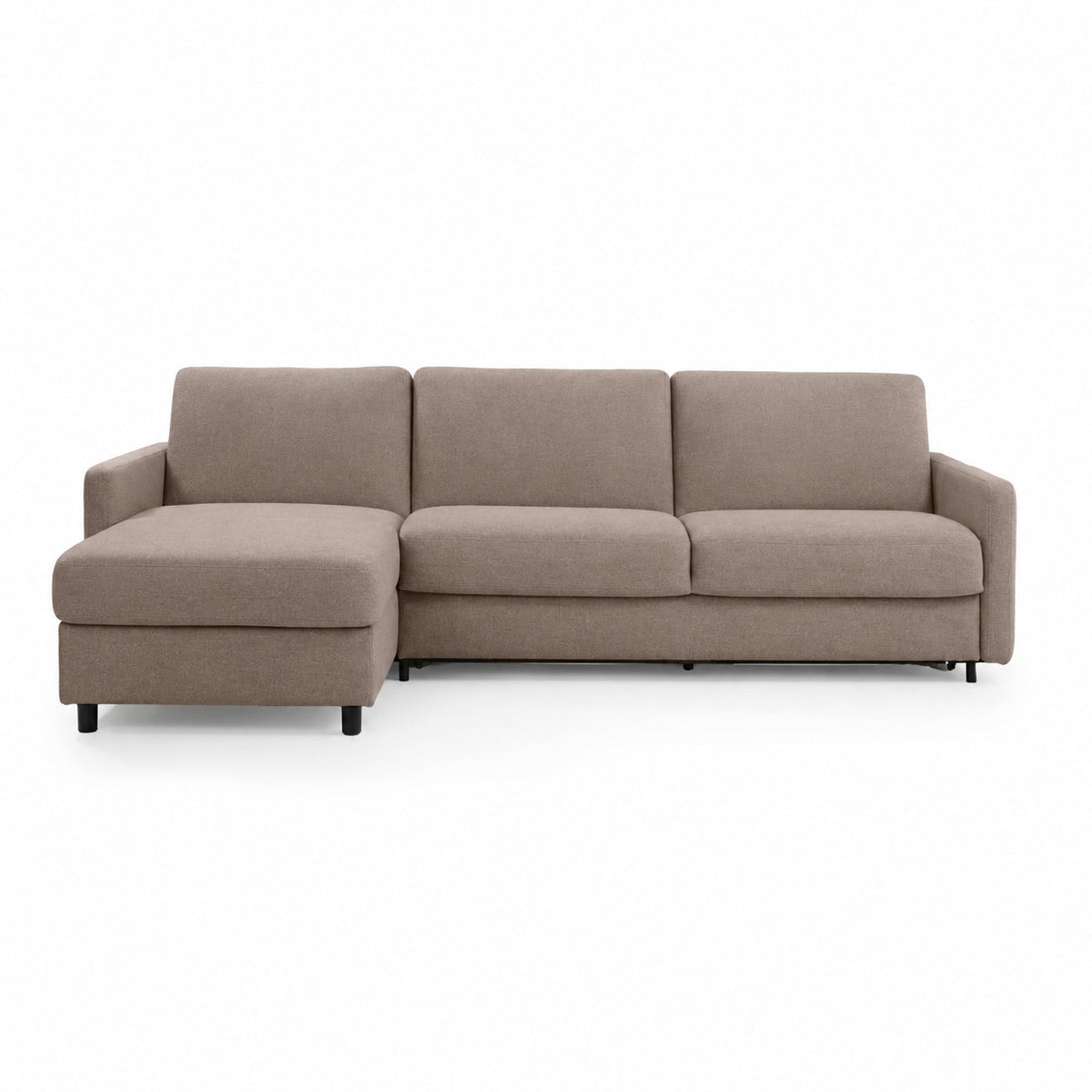 EMA corner sofa with daily sleeping function, Italian frame, 140 cm mattress and bedding container