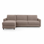 EMA corner sofa with daily sleeping function, Italian frame, 140 cm mattress and bedding container