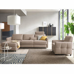EMA corner sofa with daily sleeping function, Italian frame, 140 cm mattress and bedding container