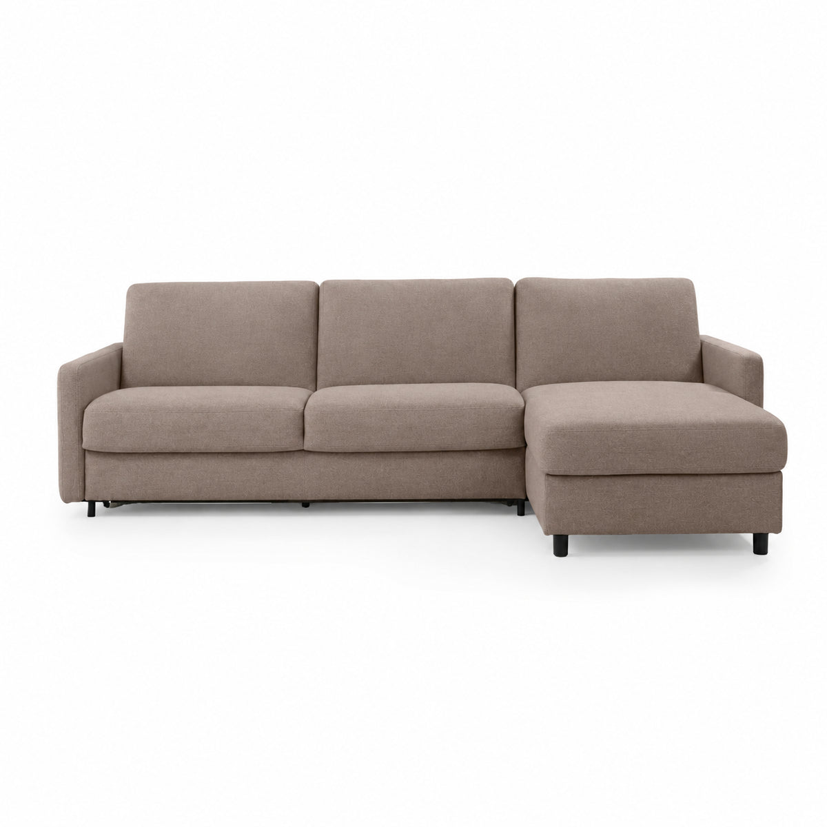 EMA corner sofa with daily sleeping function, Italian frame, 140 cm mattress and bedding container