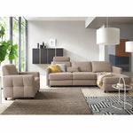 EMA corner sofa with daily sleeping function, Italian frame, 140 cm mattress and bedding container