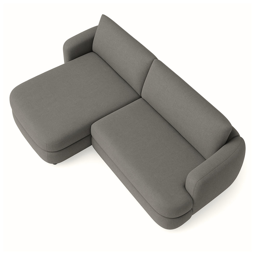 Narożnik LUSH obły z funkcją spania i pojemnikiem na pościel mały