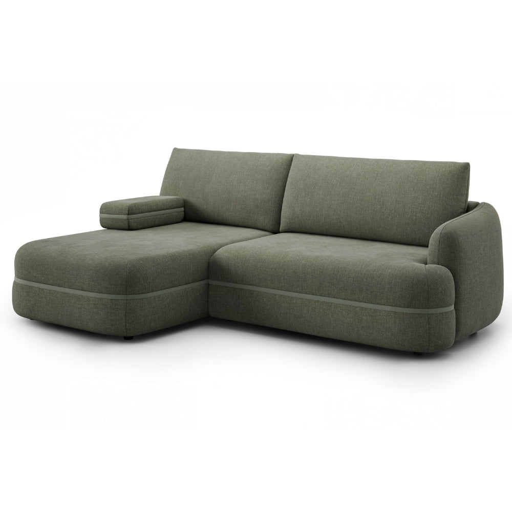 Narożnik LUSH obły z funkcją spania i pojemnikiem bez boku