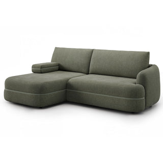 Narożnik LUSH obły z funkcją spania i pojemnikiem bez boku