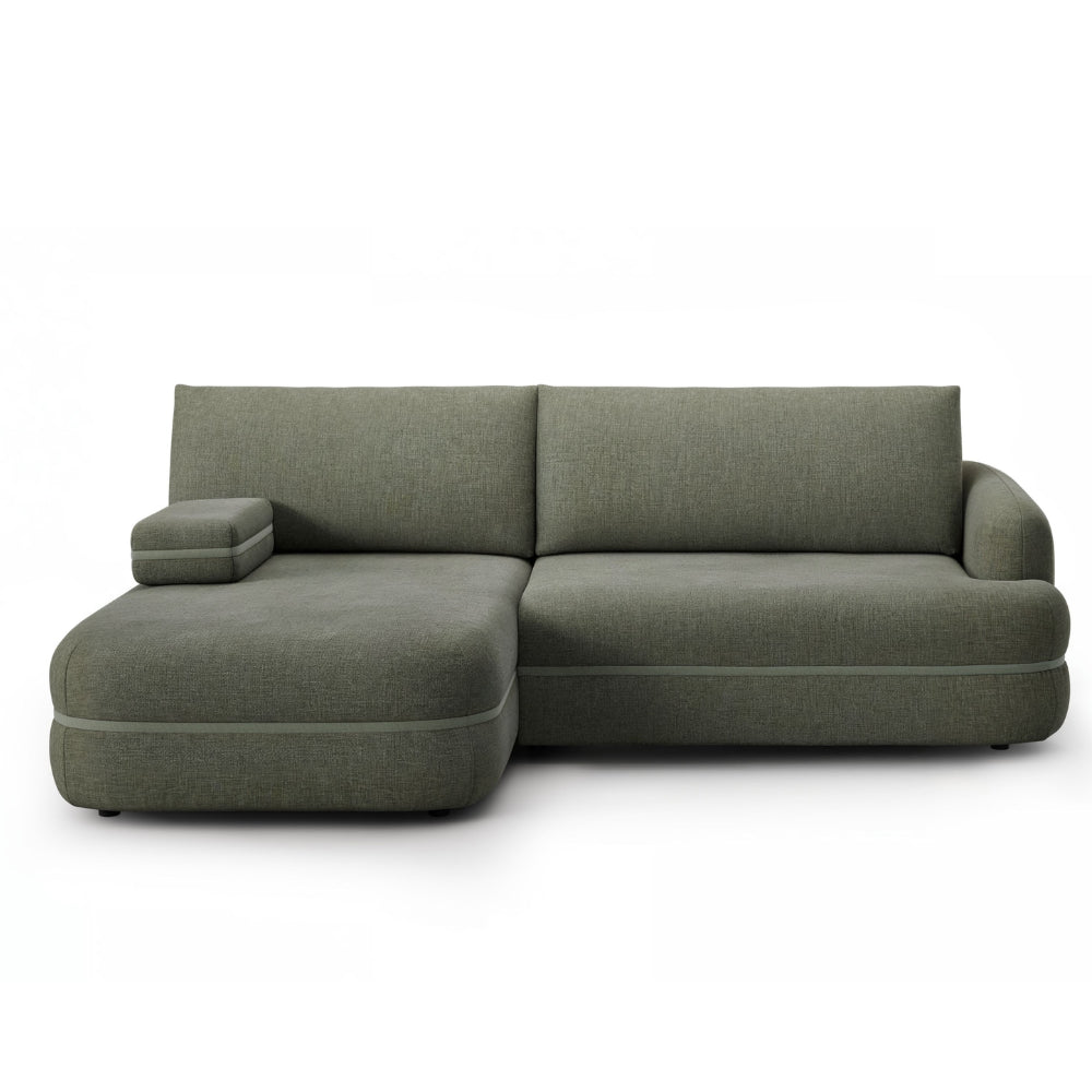 Narożnik LUSH obły z funkcją spania i pojemnikiem bez boku