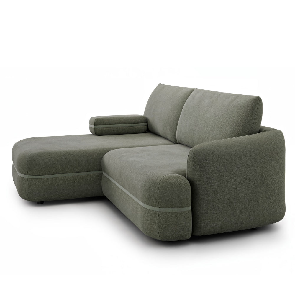 Narożnik LUSH obły z funkcją spania i pojemnikiem bez boku