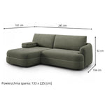 Narożnik LUSH obły z funkcją spania i pojemnikiem bez boku