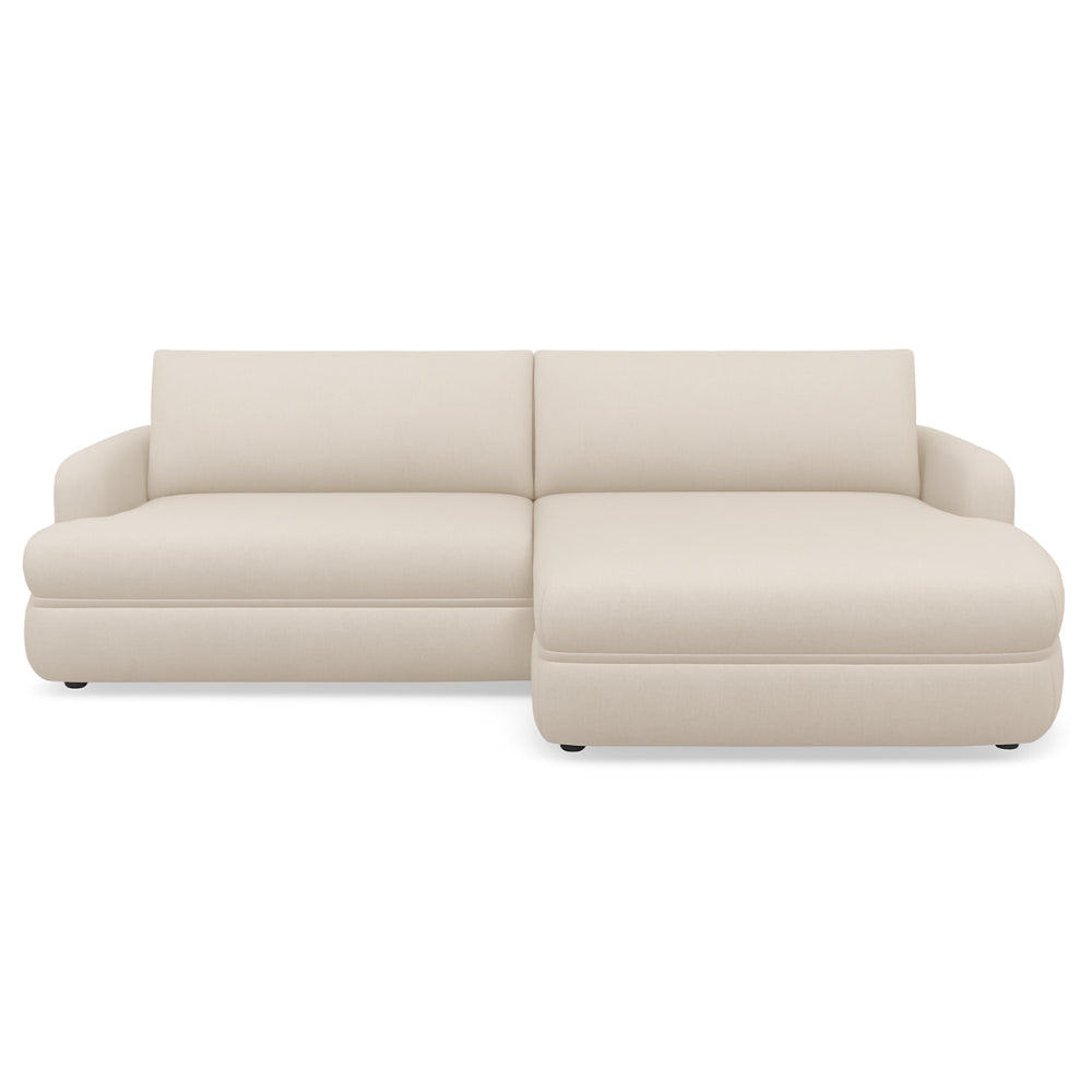 Narożnik LUSH obły z funkcją spania i pojemnikiem na pościel duży